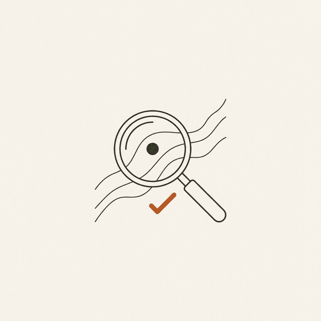 Illustration of a magnifying glass over rising contour lines